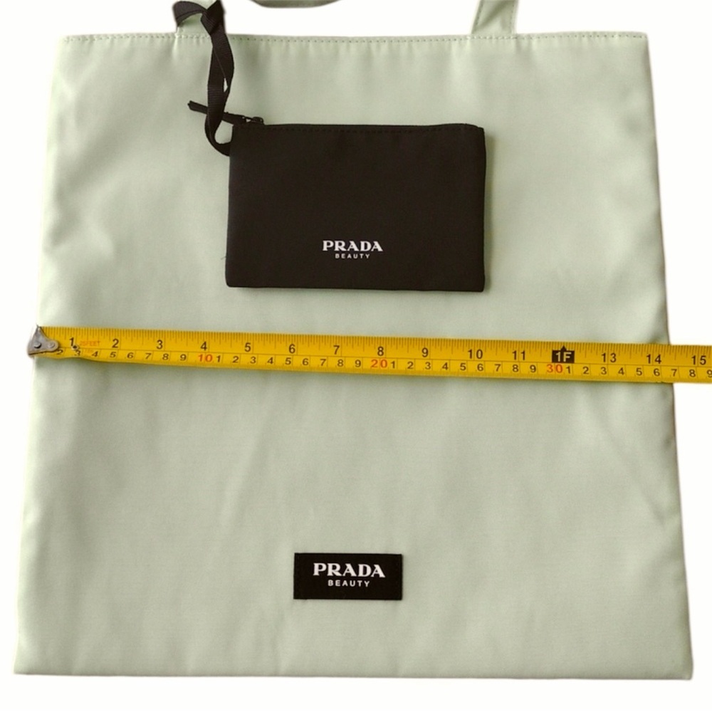 Prada Mint Green Tote with Black Pouch - Picture 2 of 6
